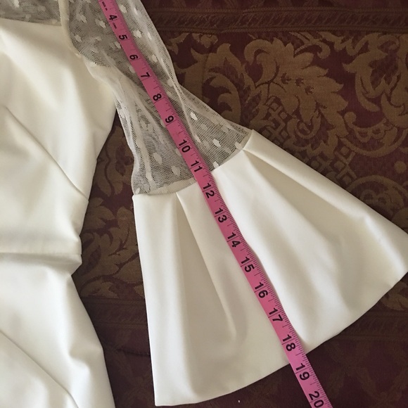 Eliza J midi Dress cream with lace lace size 8 - Picture 12 of 16